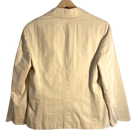 Ann Taylor Cream Striped Blazer Jacket, Size 8 - Picture 2 of 16